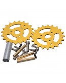 2Pcs Golden Driving Wheels + Bearing Wheels + Plastic Track Set Accessory For Robot Car Chassis