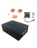 Black ABS Case Enclosure Box With Cooling Fan + Heat Sink Kit For Raspberry Pi 3 Model B